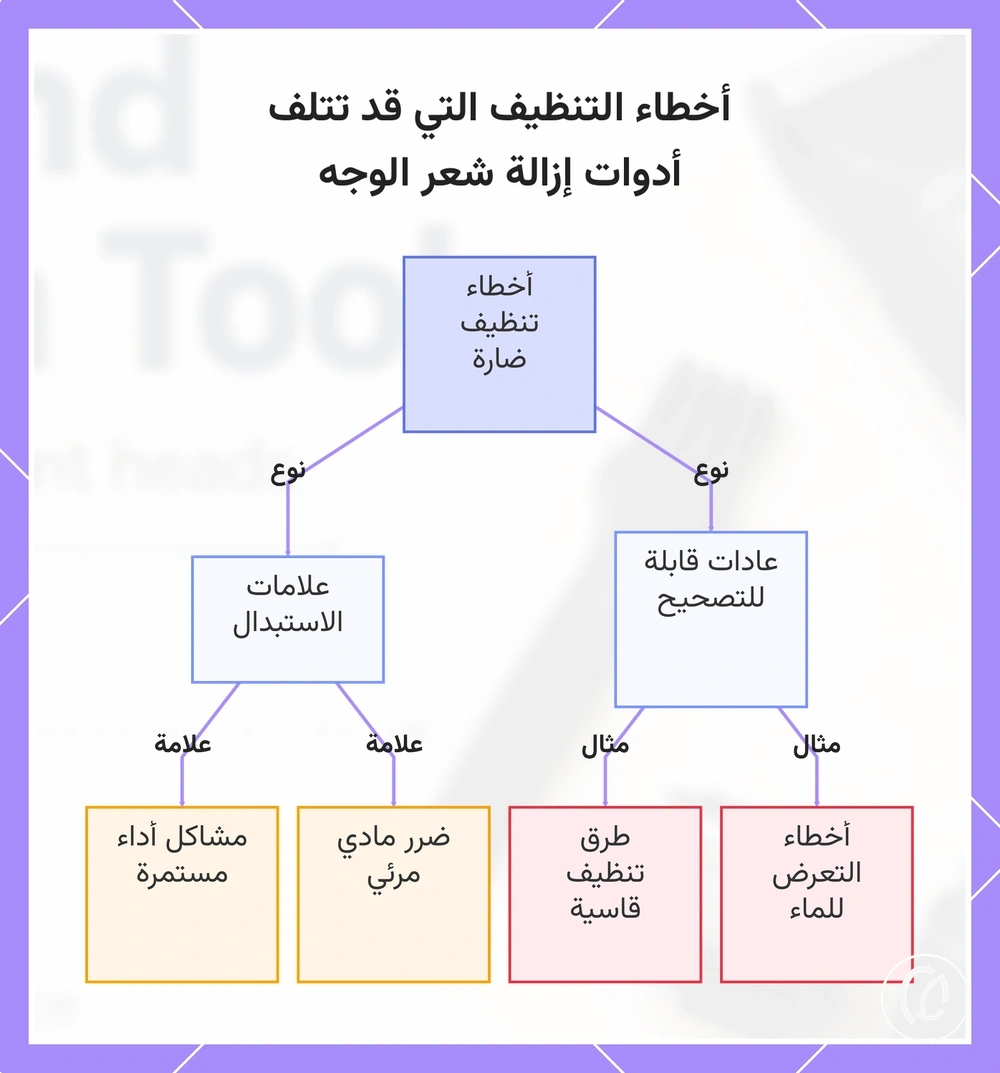 أخطاء التنظيف التي قد تتلف أدوات إزالة شعر الوجه