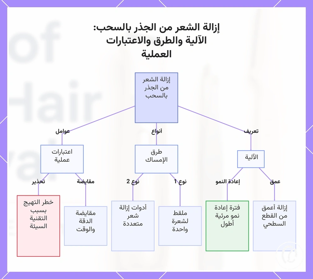 إزالة الشعر من الجذر بالسحب: الآلية والطرق والاعتبارات العملية