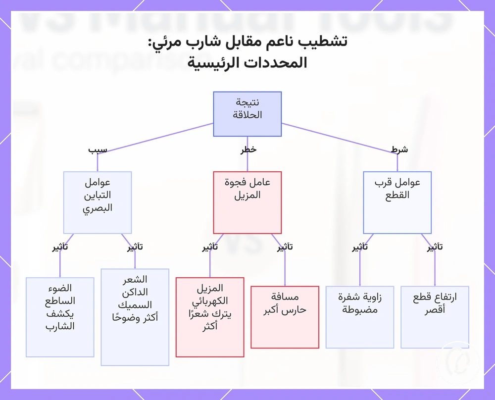 تشطيب ناعم مقابل شارب مرئي: المحددات الرئيسية