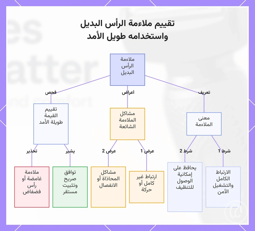 تقييم ملاءمة الرأس البديل واستخدامه طويل الأمد