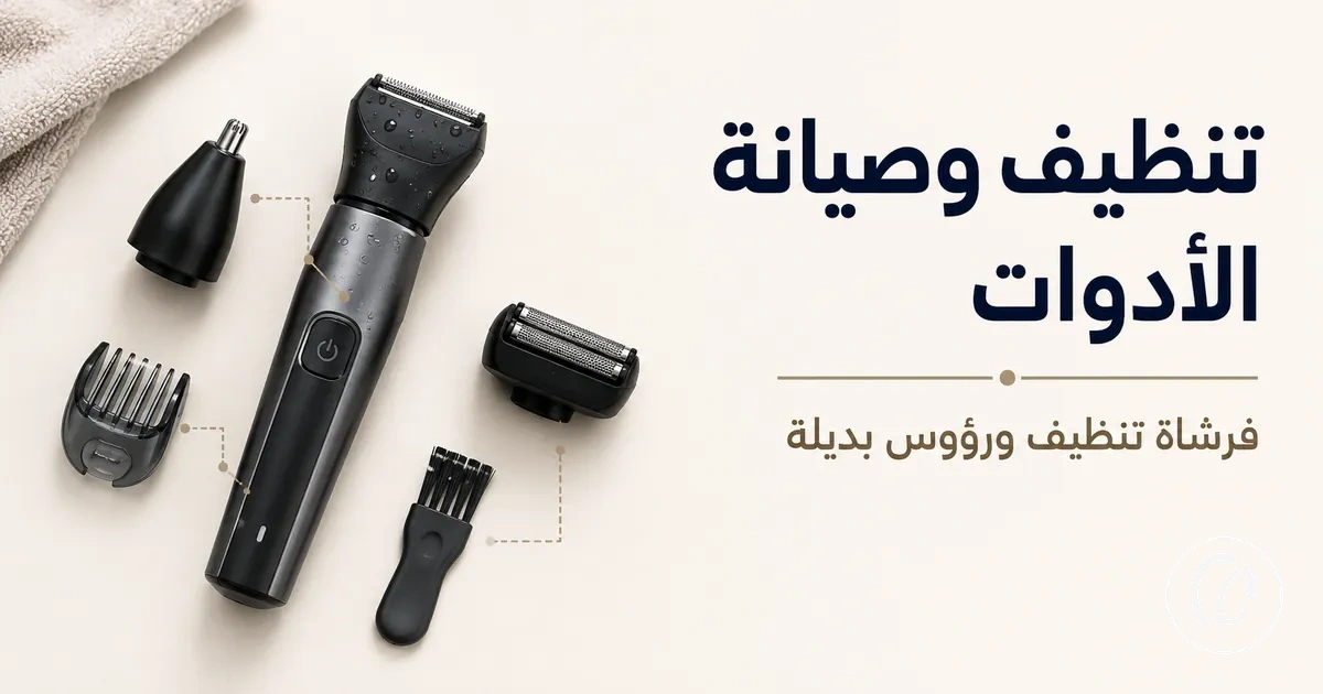 أدوات إزالة شعر الوجه مع فرشاة تنظيف ورؤوس بديلة