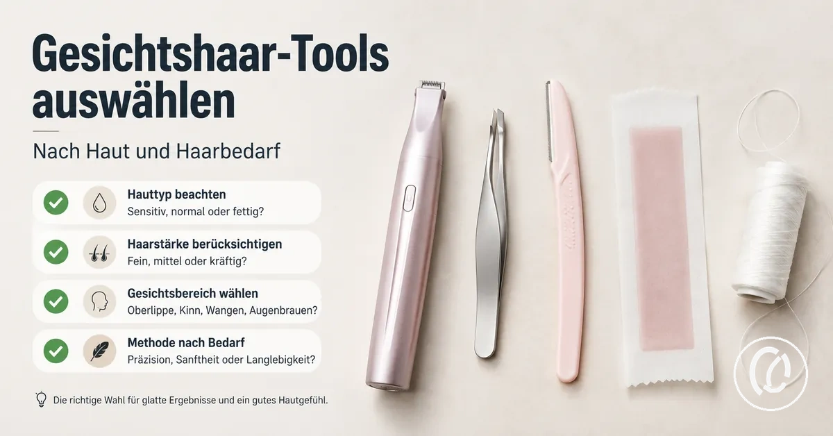 Tools zur Gesichtshaarentfernung mit Auswahlkriterien für Haut und Haarbedarf