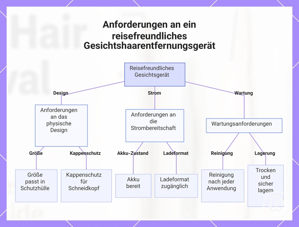 Anforderungen an ein reisefreundliches Gesichtshaarentfernungsgerät