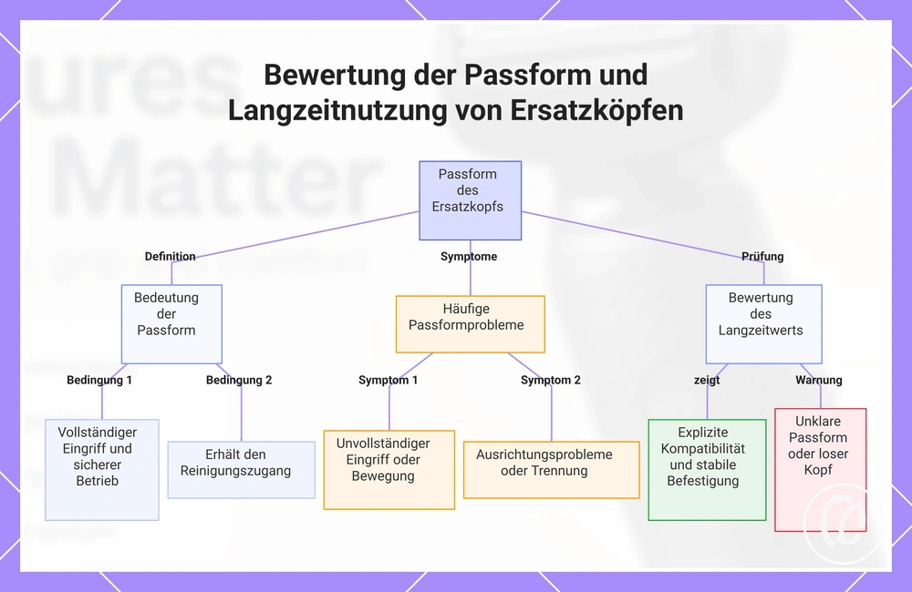 Bewertung der Passform und Langzeitnutzung von Ersatzköpfen