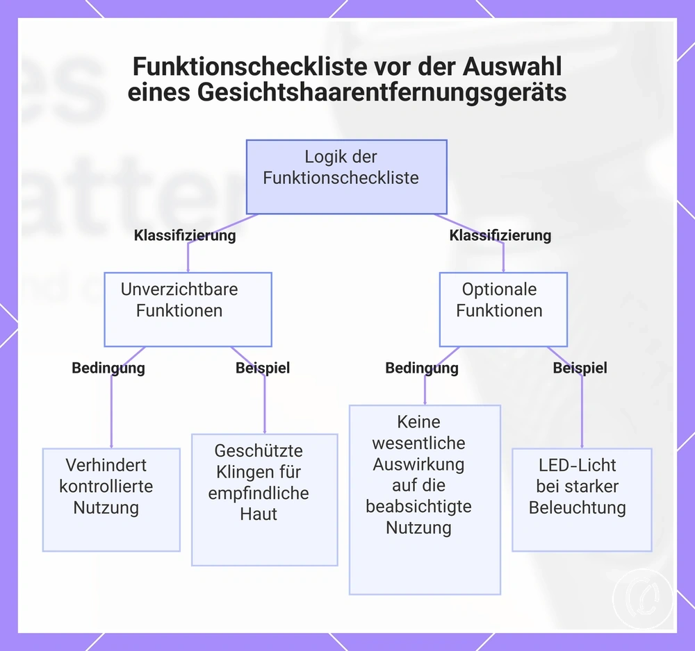 Funktionscheckliste vor der Auswahl eines Gesichtshaarentfernungsgeräts