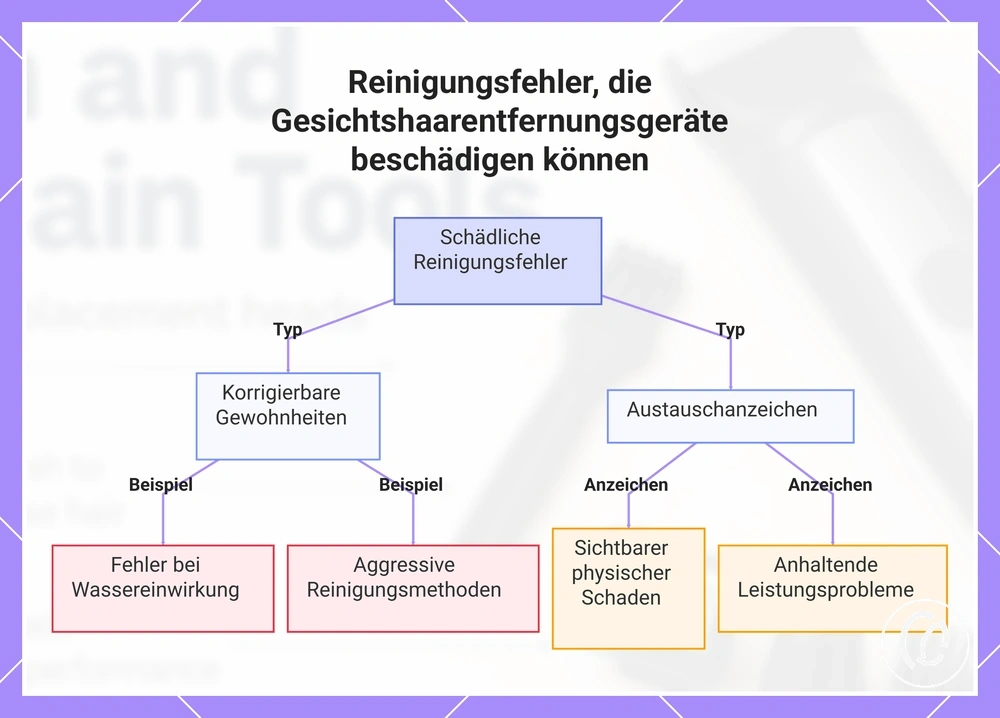 Reinigungsfehler, die Gesichtshaarentfernungsgeräte beschädigen können