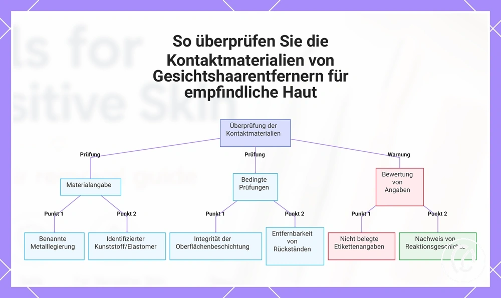 So überprüfen Sie die Kontaktmaterialien von Gesichtshaarentfernern für empfindliche Haut