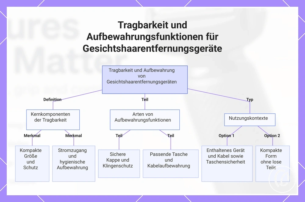 Tragbarkeit und Aufbewahrungsfunktionen für Gesichtshaarentfernungsgeräte