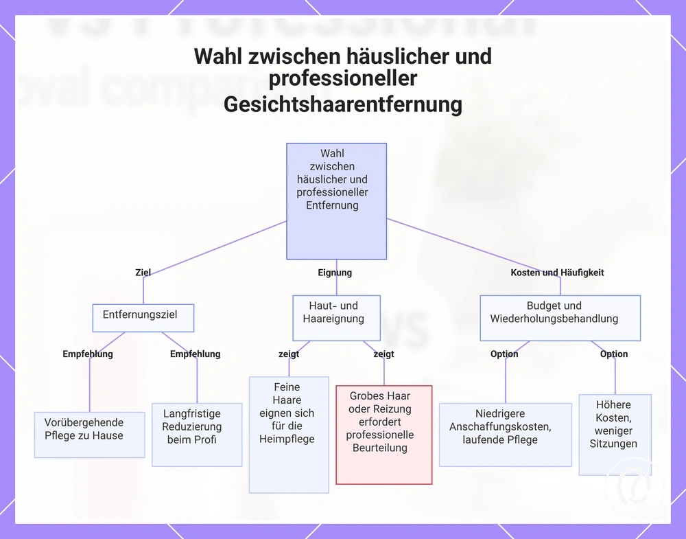 Wahl zwischen häuslicher und professioneller Gesichtshaarentfernung