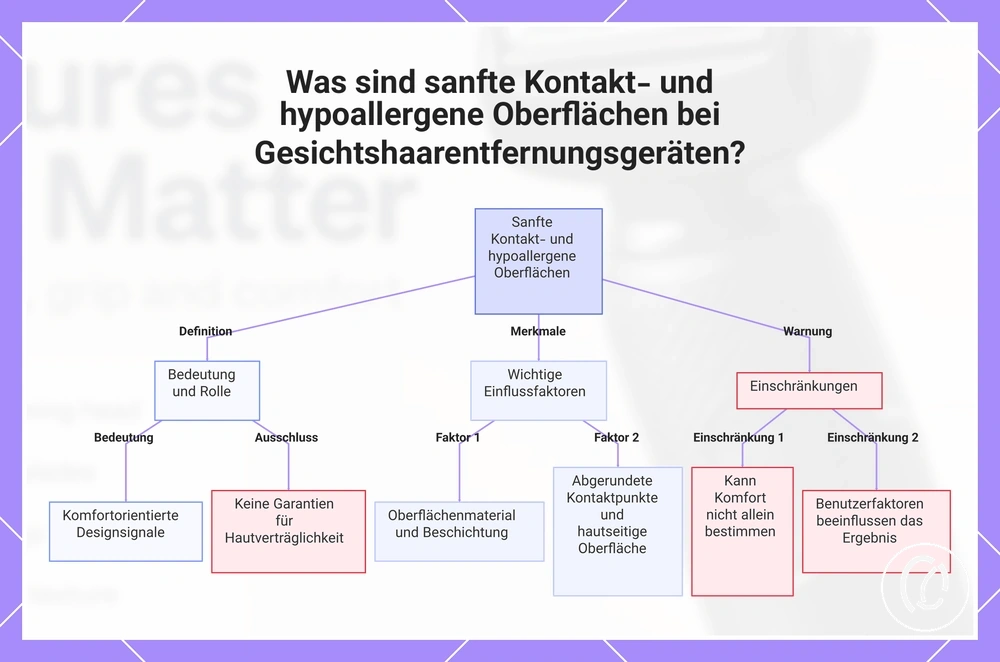 Was sind sanfte Kontakt- und hypoallergene Oberflächen bei Gesichtshaarentfernungsgeräten?