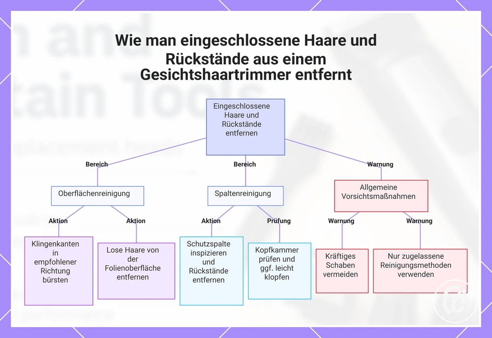 Wie man eingeschlossene Haare und Rückstände aus einem Gesichtshaartrimmer entfernt