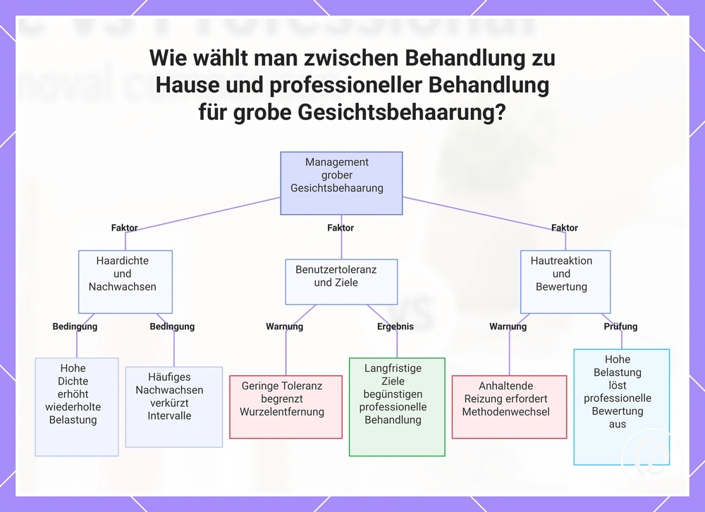 Wie wählt man zwischen Behandlung zu Hause und professioneller Behandlung für grobe Gesichtsbehaarung?