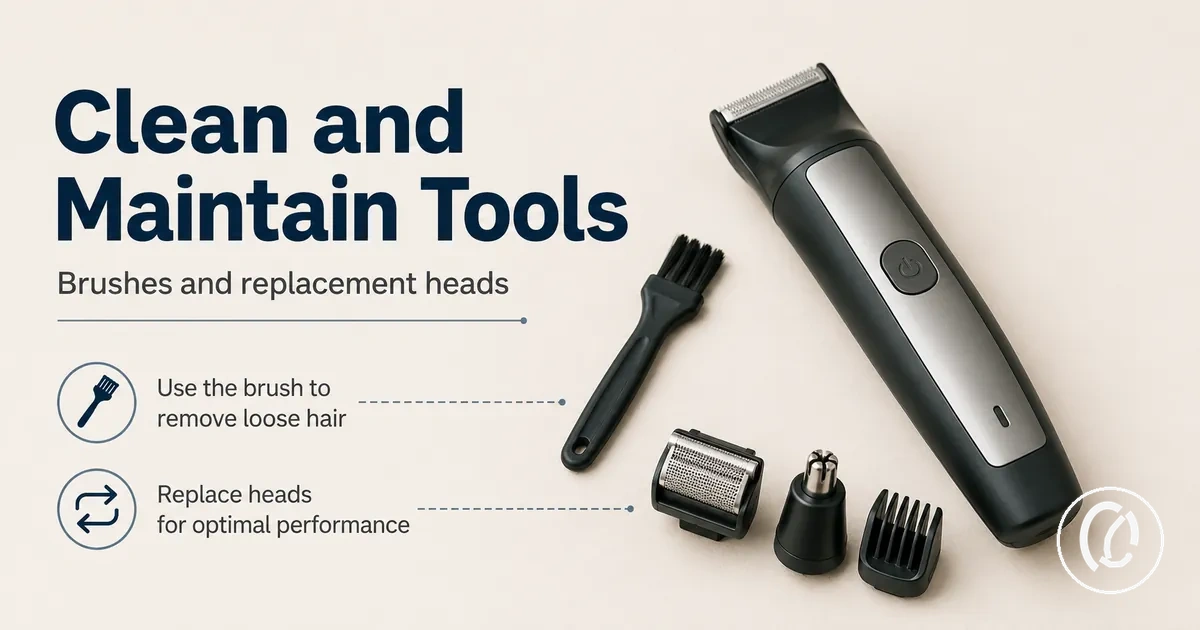 Facial hair removal tools with cleaning brush and replacement heads
