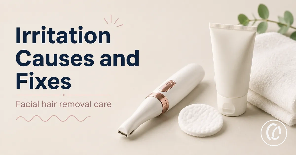Facial hair removal tool with soothing skincare items for irritation care