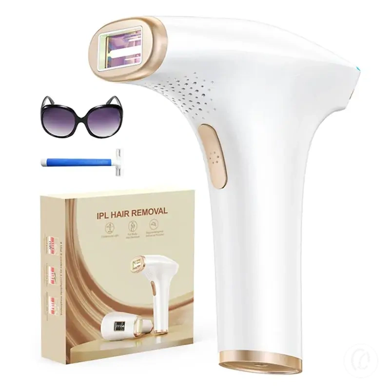 IPL 3-in-1 hair removal device with 999900 flashes for face, legs, arms, and body