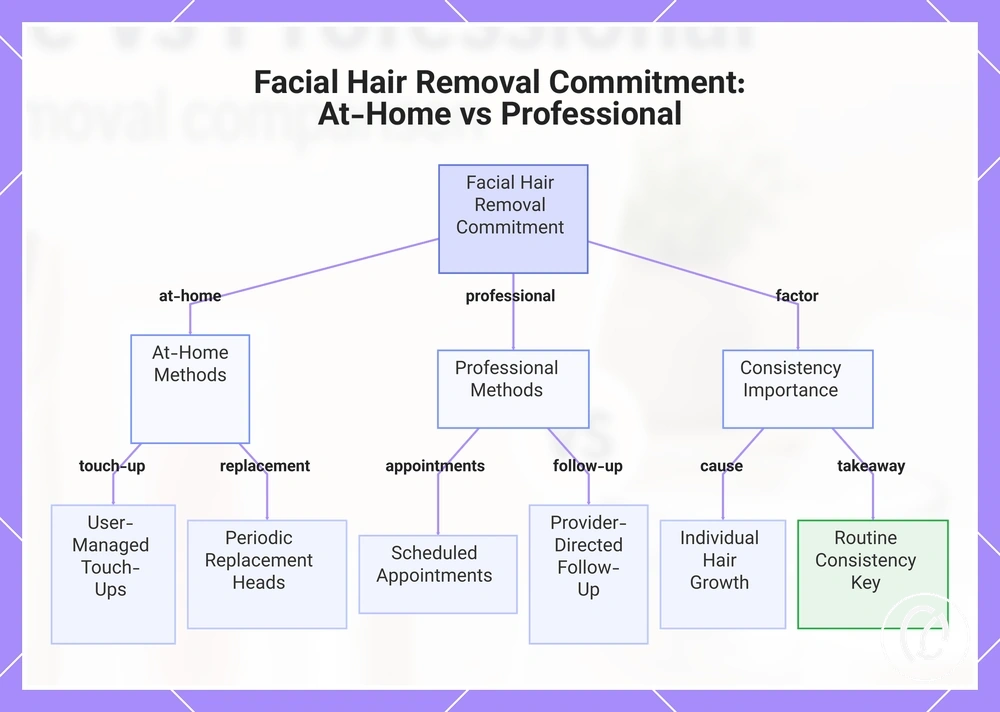 Facial Hair Removal Commitment: At-Home vs Professional