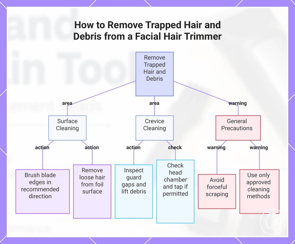 How to Remove Trapped Hair and Debris from a Facial Hair Trimmer