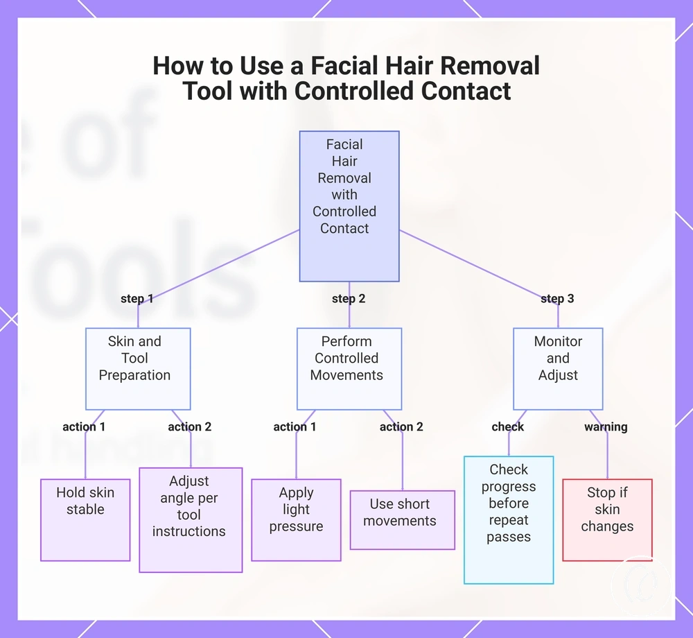 How to Use a Facial Hair Removal Tool with Controlled Contact
