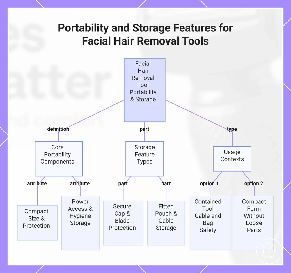 Portability and Storage Features for Facial Hair Removal Tools