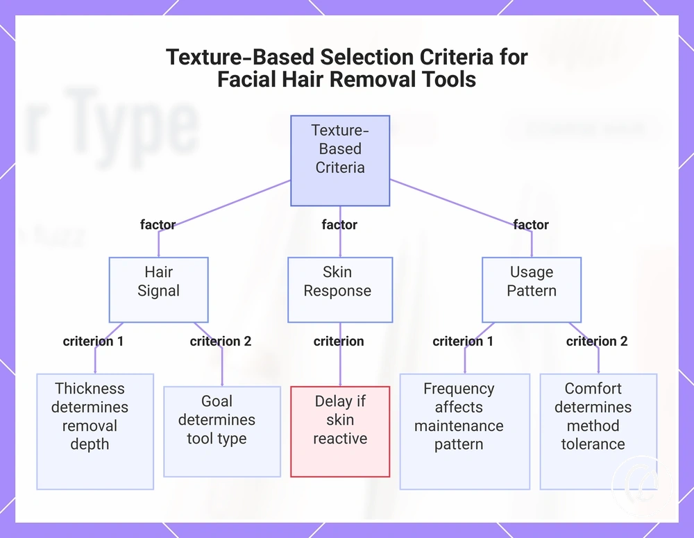 Texture-Based Selection Criteria for Facial Hair Removal Tools