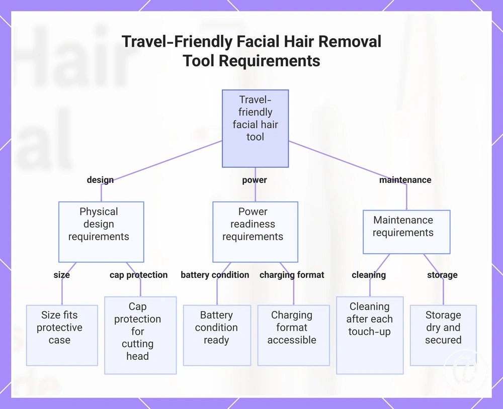 Travel-Friendly Facial Hair Removal Tool Requirements