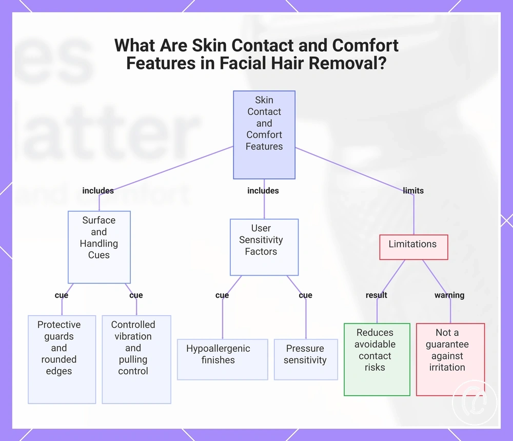 What Are Skin Contact and Comfort Features in Facial Hair Removal?