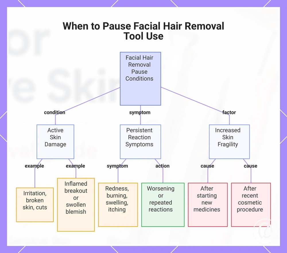 When to Pause Facial Hair Removal Tool Use