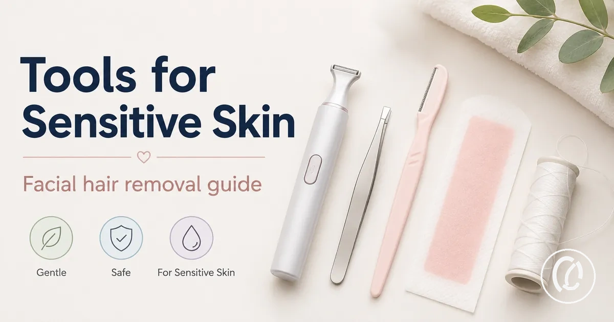 Gentle facial hair removal tools suitable for sensitive skin