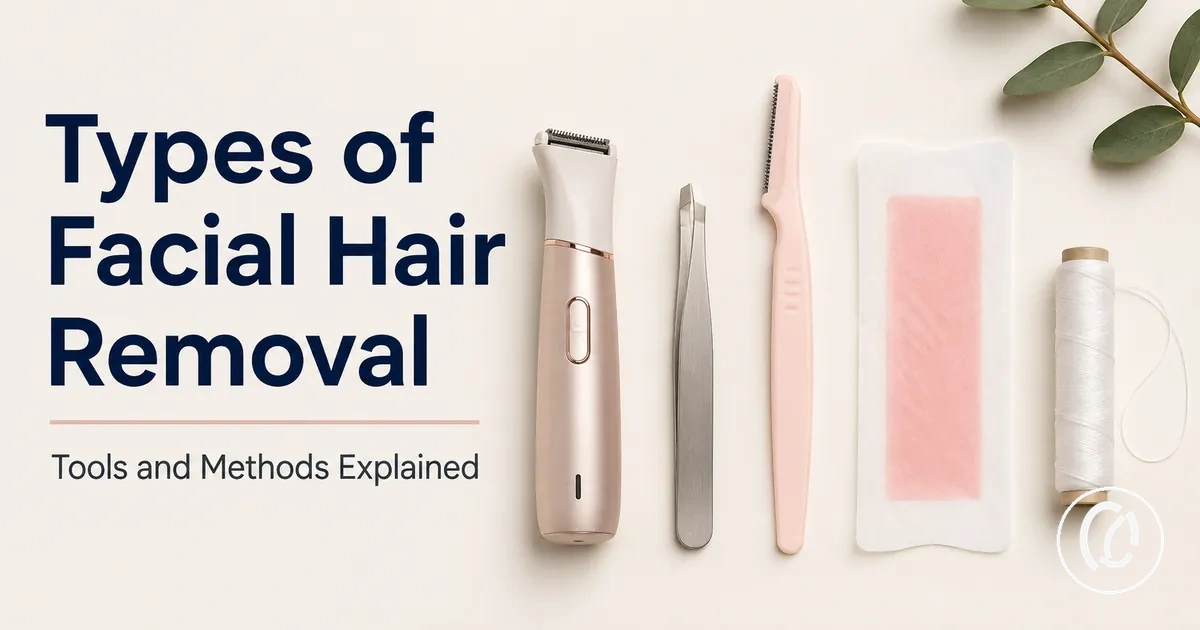 Different types of facial hair removal tools shown side by side