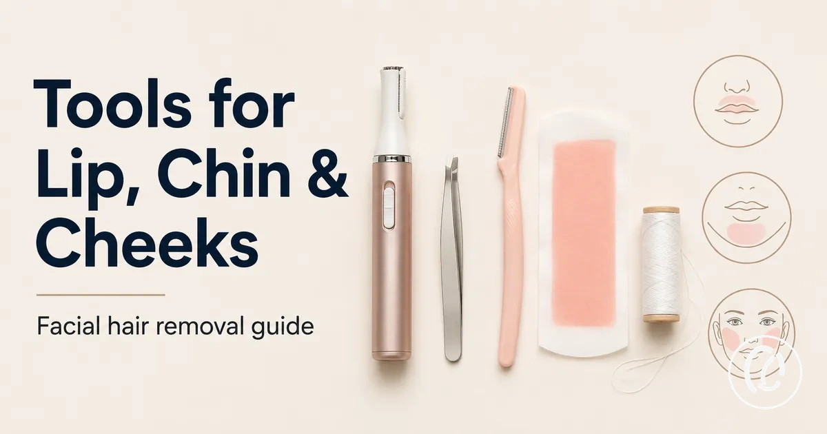 Facial hair removal tools for upper lip, chin, and cheek areas