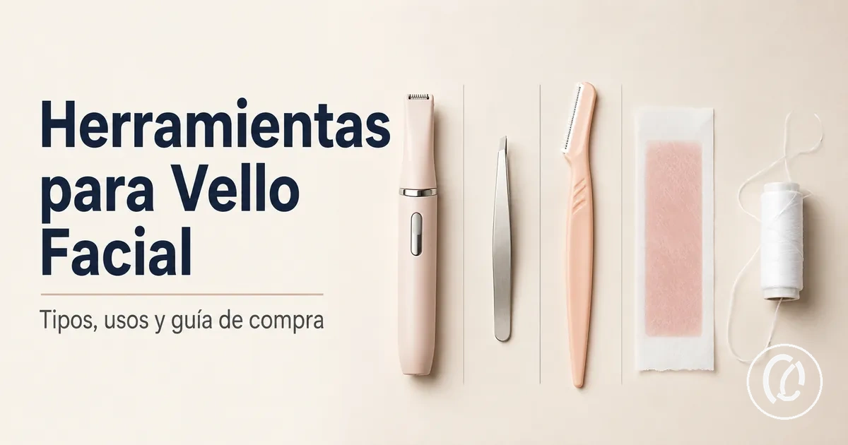 Conjunto de herramientas para eliminar vello facial ordenadas para comparar tipos y usos
