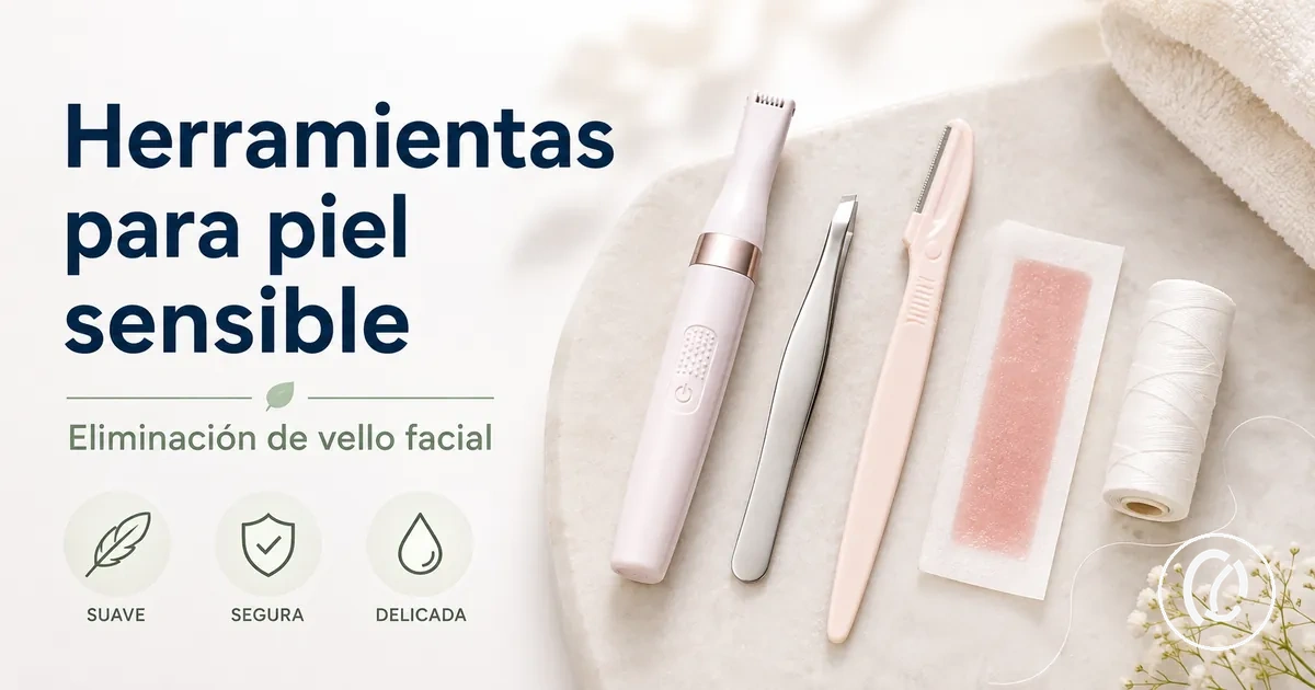 Herramientas suaves para eliminar vello facial adecuadas para piel sensible