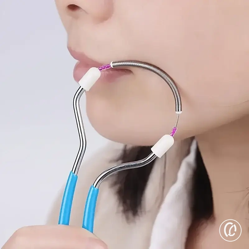Depiladora facial portátil de muelle con rodillo para labio superior, barbilla y rostro