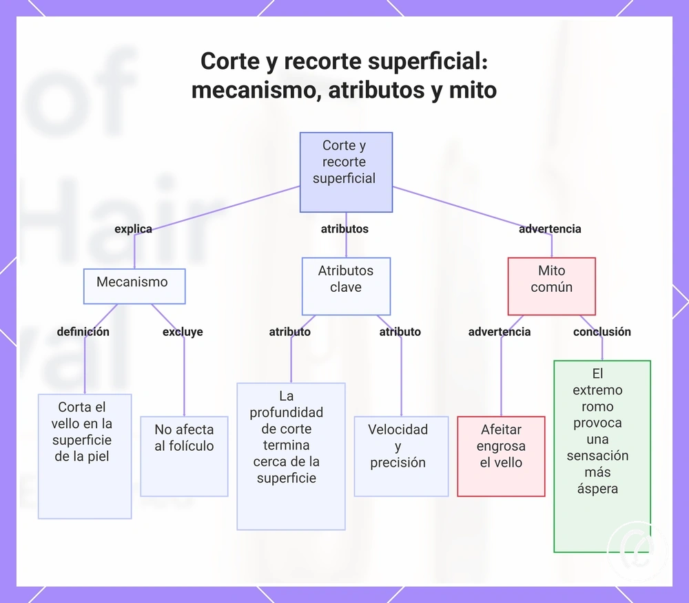 Corte y recorte superficial: mecanismo, atributos y mito
