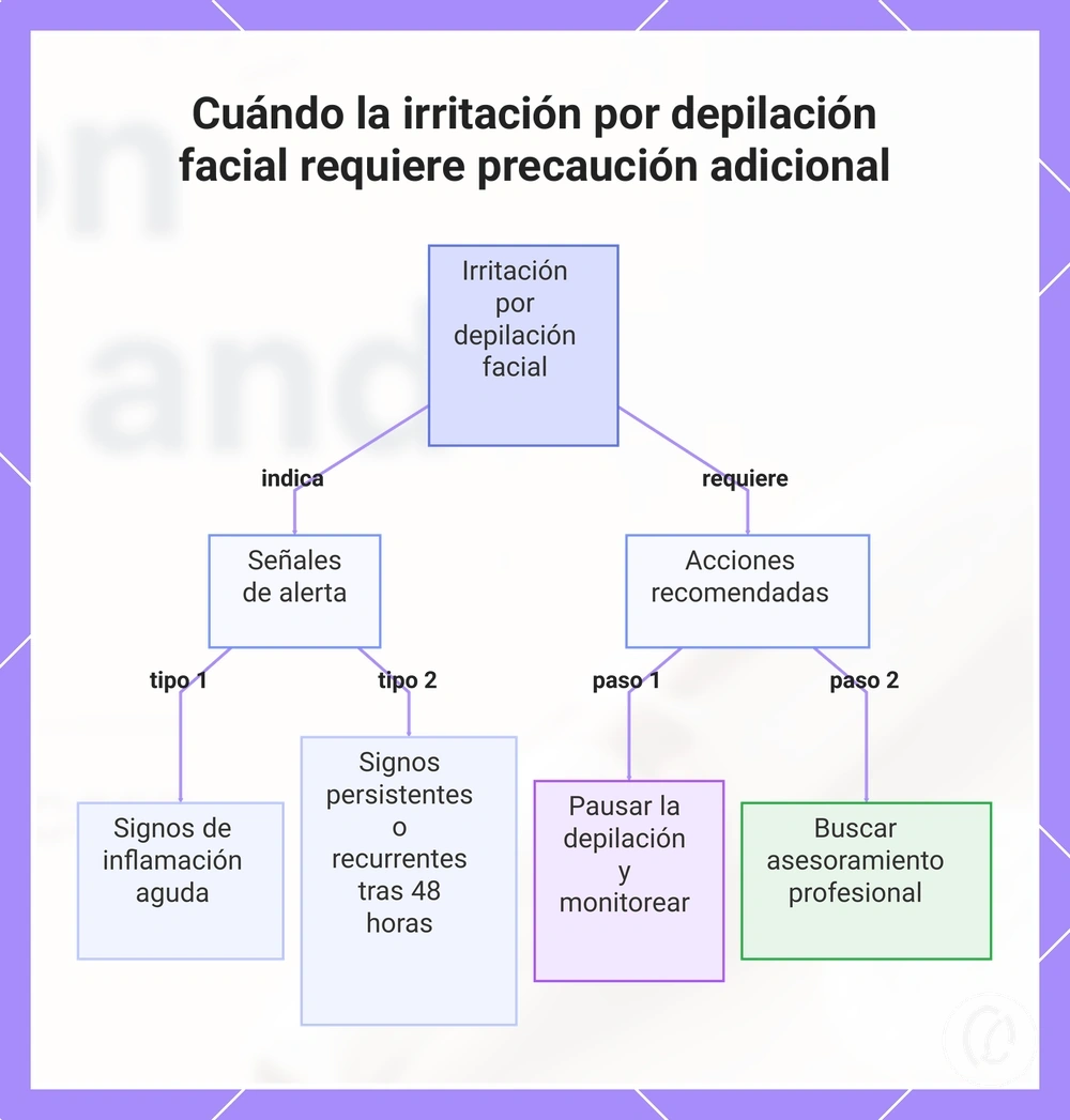 Cuándo la irritación por depilación facial requiere precaución adicional