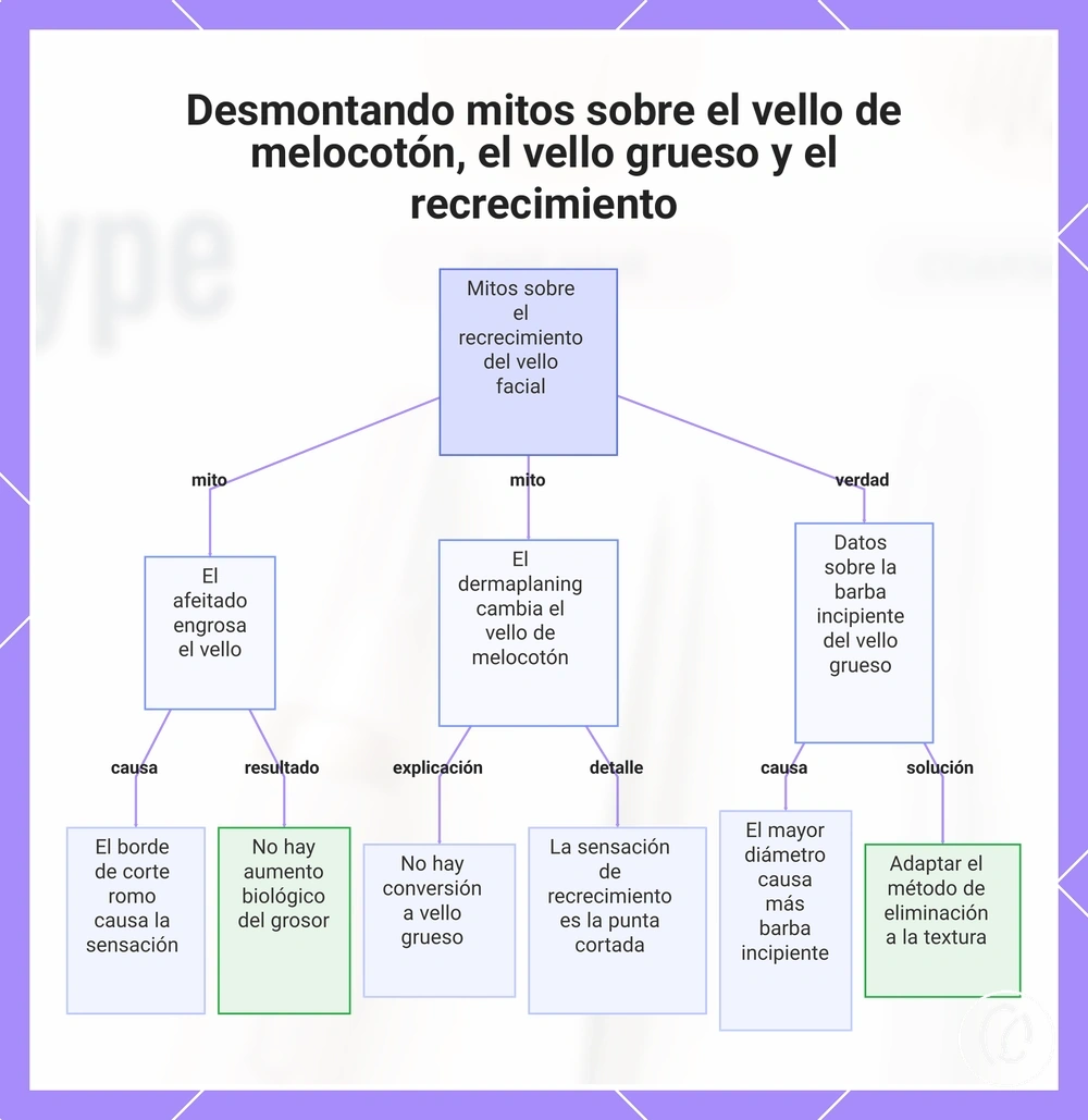 Desmontando mitos sobre el vello de melocotón, el vello grueso y el recrecimiento