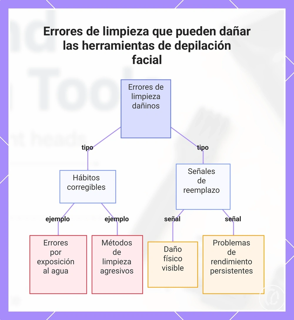 Errores de limpieza que pueden dañar las herramientas de depilación facial
