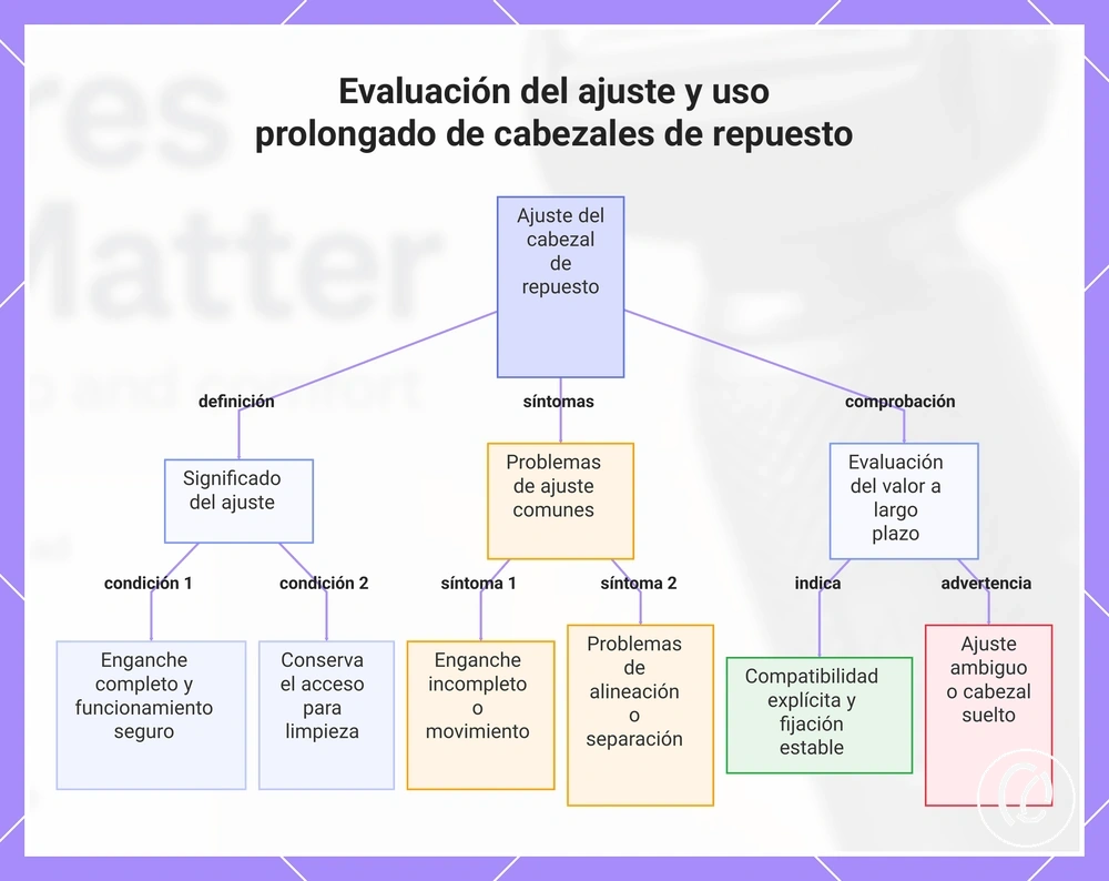 Evaluación del ajuste y uso prolongado de cabezales de repuesto