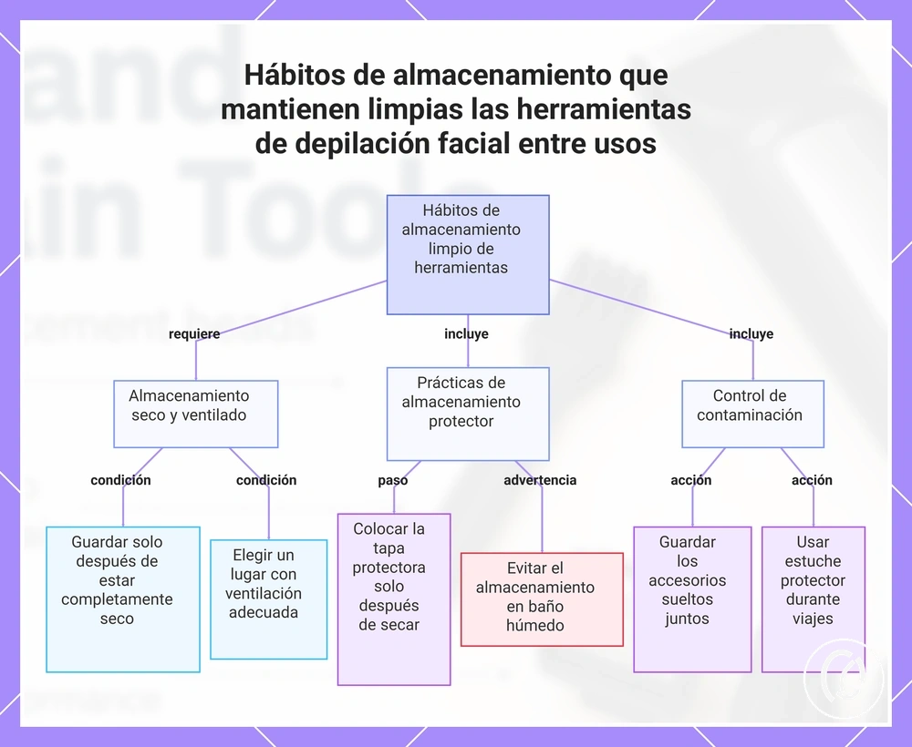 Hábitos de almacenamiento que mantienen limpias las herramientas de depilación facial entre usos