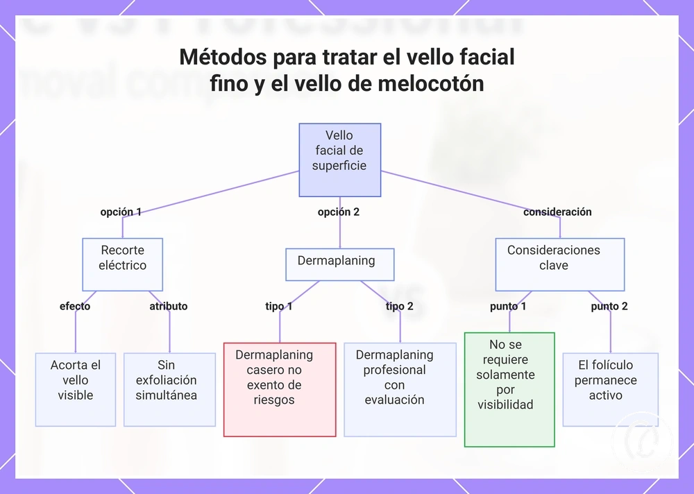 Métodos para tratar el vello facial fino y el vello de melocotón