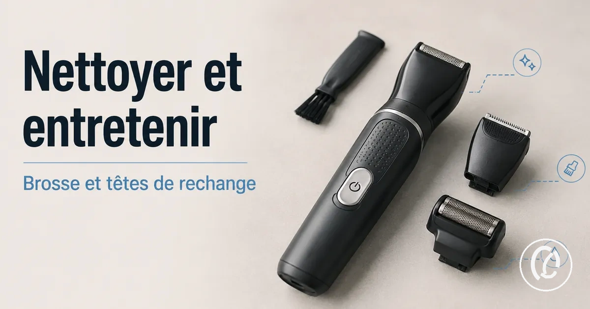 Outils d’épilation du visage avec brosse de nettoyage et têtes de rechange