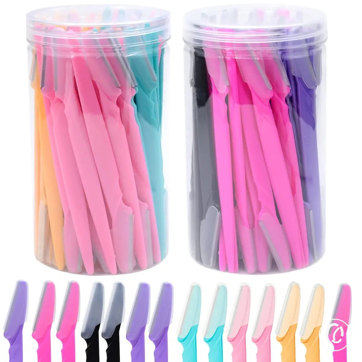 Pack en flacon de rasoirs à sourcils avec boîte pour tailler les sourcils et retirer les poils du visage