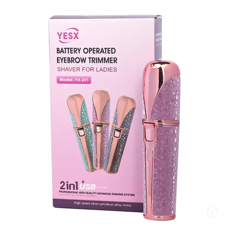Rasoir rechargeable pour vello facial et sourcils avec lumière LED intégrée