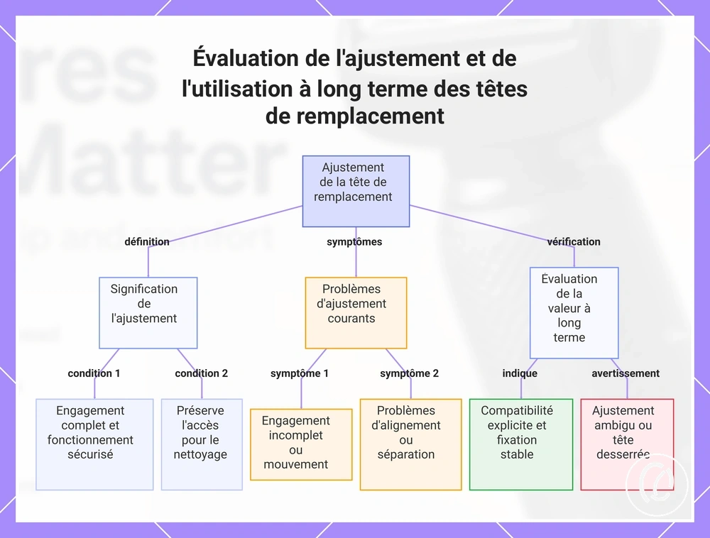 Évaluation de l'ajustement et de l'utilisation à long terme des têtes de remplacement