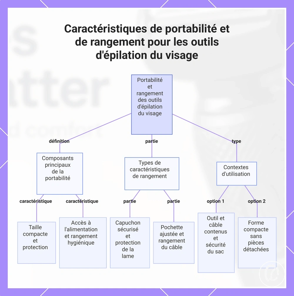 Caractéristiques de portabilité et de rangement pour les outils d'épilation du visage