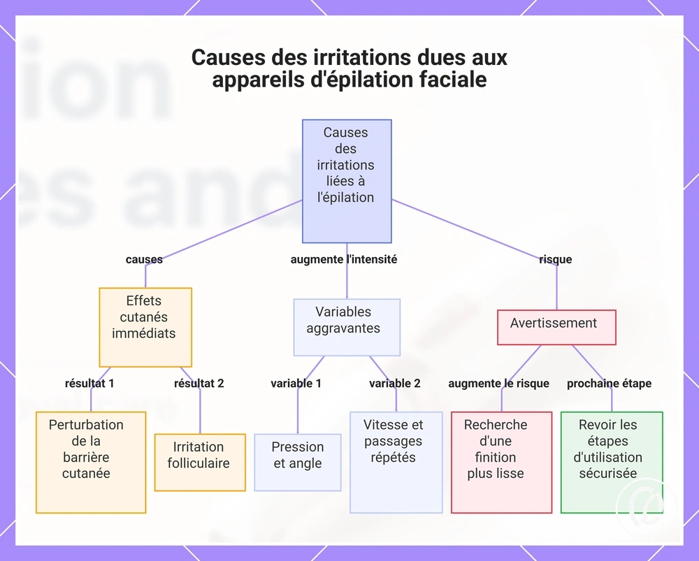 Causes des irritations dues aux appareils d'épilation faciale