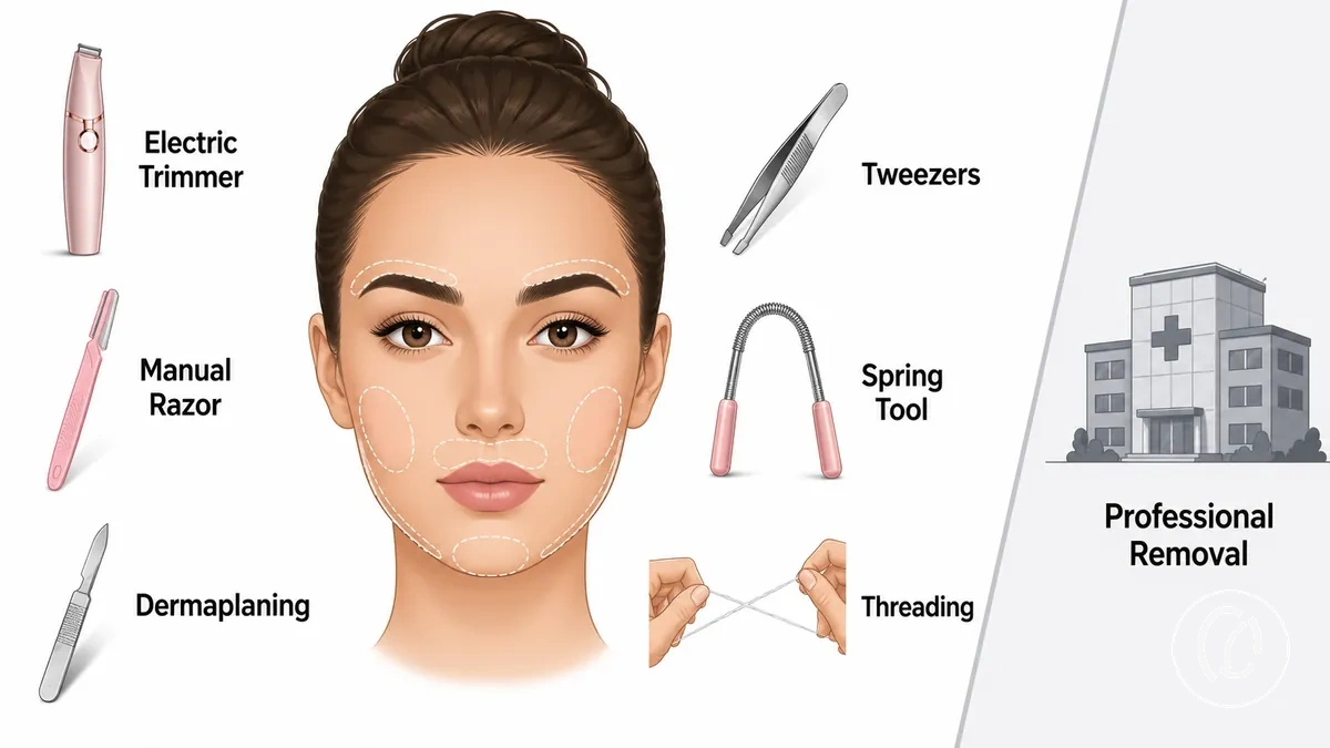 Exemples d’outils et méthodes d’épilation du visage à domicile