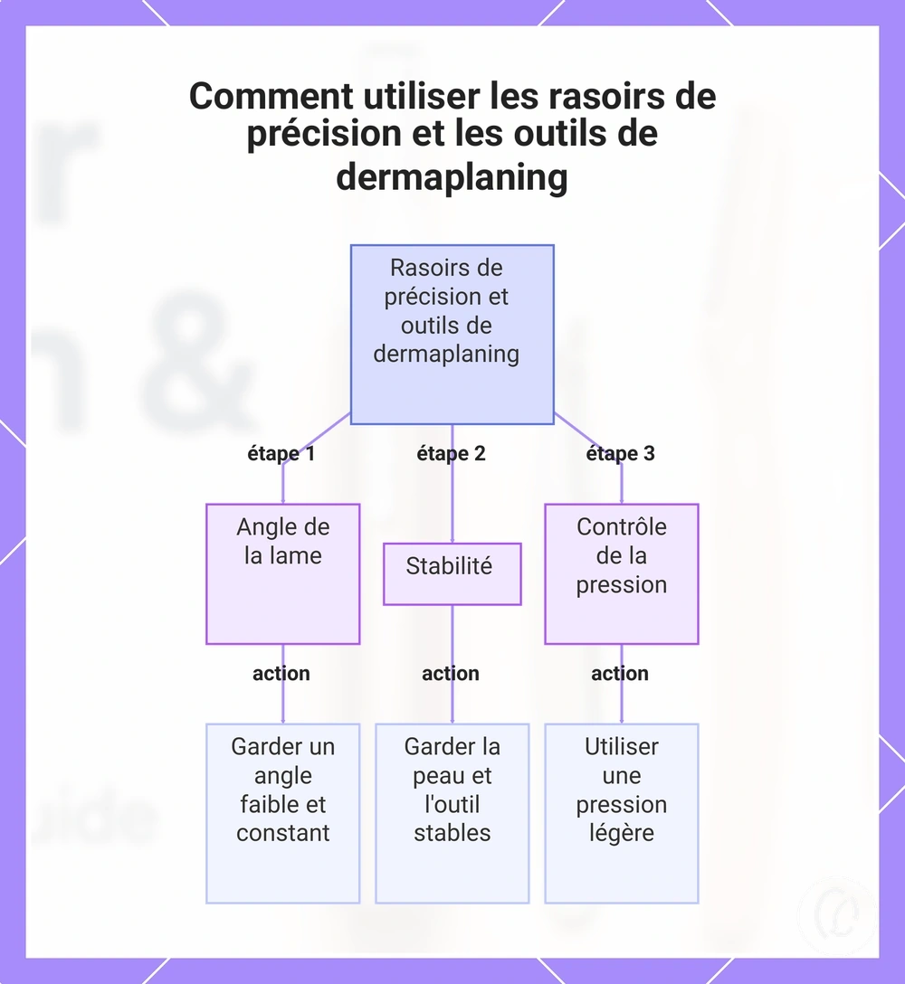 Comment utiliser les rasoirs de précision et les outils de dermaplaning
