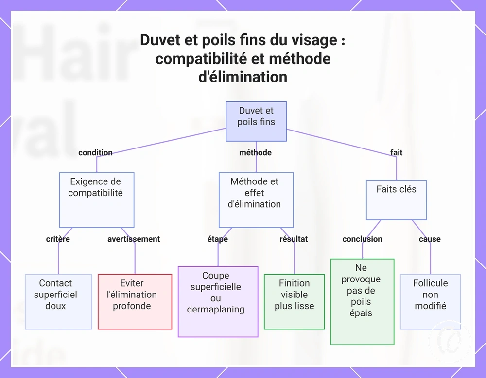 Duvet et poils fins du visage : compatibilité et méthode d'élimination