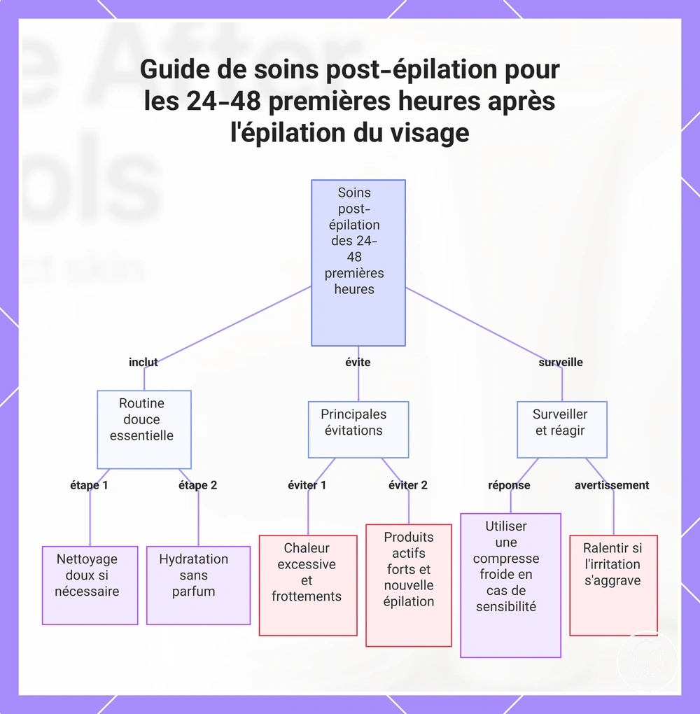 Guide de soins post-épilation pour les 24-48 premières heures après l'épilation du visage